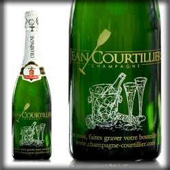 Gravure bouteille de Champagne brut